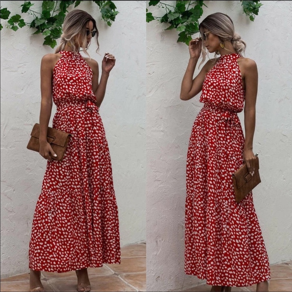 Boho floral halter maxi dress - Picture 2 of 12
